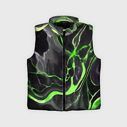 Детский жилет Зелёно-чёрный мрамор, цвет: 3D-черный