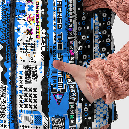 Детский жилет Киберпанк паттерн синий / 3D-Черный – фото 5