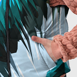 Детский жилет Чёрно-синие острые полосы на белом фоне, цвет: 3D-черный — фото 2