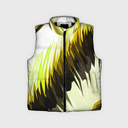 Детский жилет Чёрно-жёлтые острые полосы на белом фоне, цвет: 3D-черный