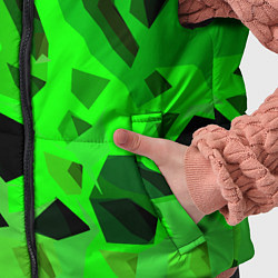 Детский жилет Чёрно-зелёная пористая абстракция, цвет: 3D-черный — фото 2