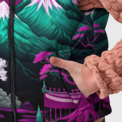 Детский жилет Горы японии природа, цвет: 3D-красный — фото 2