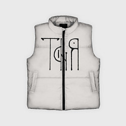 Детский жилет Вязью Таня - чёрная надпись, цвет: 3D-светло-серый