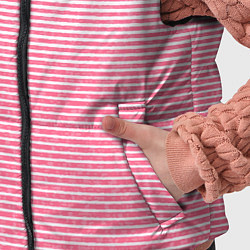 Детский жилет Полосатый розовый текстурный, цвет: 3D-светло-серый — фото 2