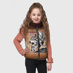 Детский жилет Волки с надписью, цвет: 3D-черный — фото 2
