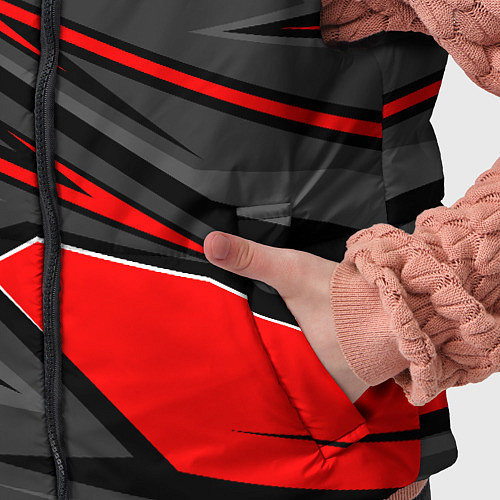 Детский жилет Toyota - красная абстракция / 3D-Черный – фото 5