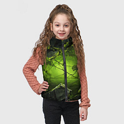 Детский жилет Зеленые разбитые плиты, цвет: 3D-черный — фото 2