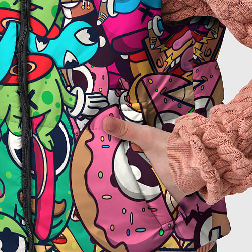 Детский жилет Color doodle monsters / 3D-Черный – фото 5