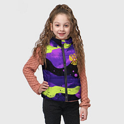Детский жилет Черно-фиолетовый камуфляж и золотой герб РФ, цвет: 3D-черный — фото 2