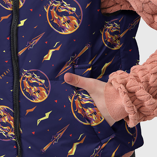 Детский жилет Mortal Kombat logo pattern / 3D-Черный – фото 5