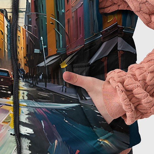 Детский жилет Улица в стиле экспрессионизм / 3D-Черный – фото 5