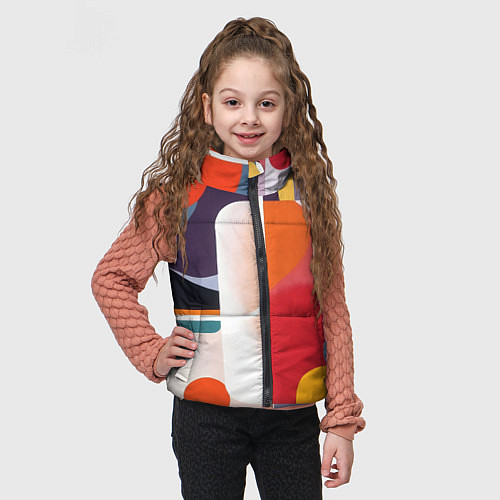 Детский жилет Абстракция из фигур и линий / 3D-Красный – фото 3