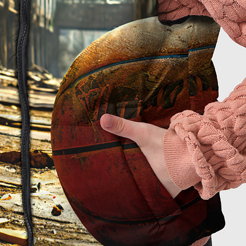 Детский жилет Баскетбольный мяч и город постапокалипсиса / 3D-Светло-серый – фото 5