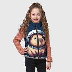 Детский жилет Капибара космонавт в космосе, цвет: 3D-красный — фото 2