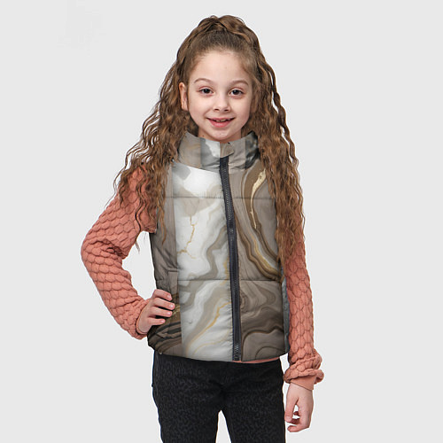 Детский жилет Дерево и мрамор / 3D-Светло-серый – фото 3