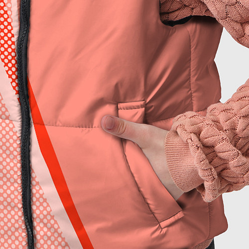 Детский жилет Sport персиковый с полосой / 3D-Черный – фото 5