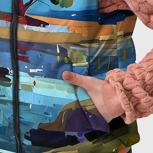 Детский жилет Летний пейзаж маслом / 3D-Светло-серый – фото 5