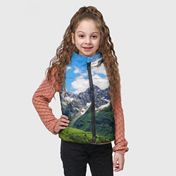 Детский жилет Домбай - горный пейзаж на Северном Кавказе, цвет: 3D-черный — фото 2