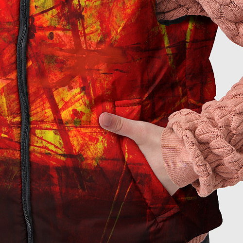 Детский жилет Абстракция - red grunge tear / 3D-Черный – фото 5