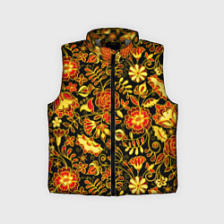 Детский жилет Цветочный золотой узор, цвет: 3D-светло-серый