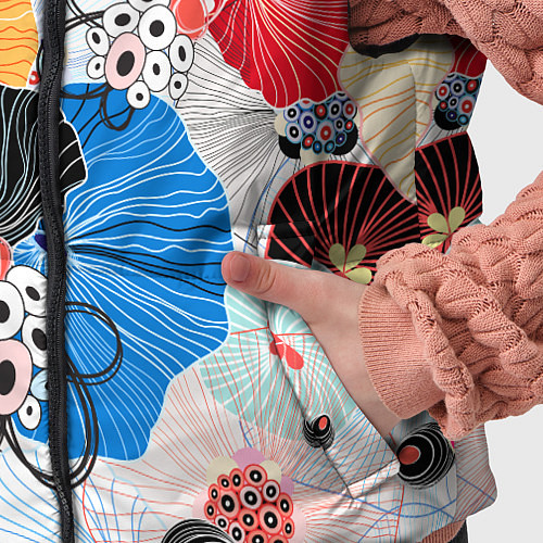 Детский жилет Цветы - абстрактные узоры / 3D-Черный – фото 5