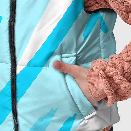 Детский жилет Белый с голубым абстракция / 3D-Светло-серый – фото 5