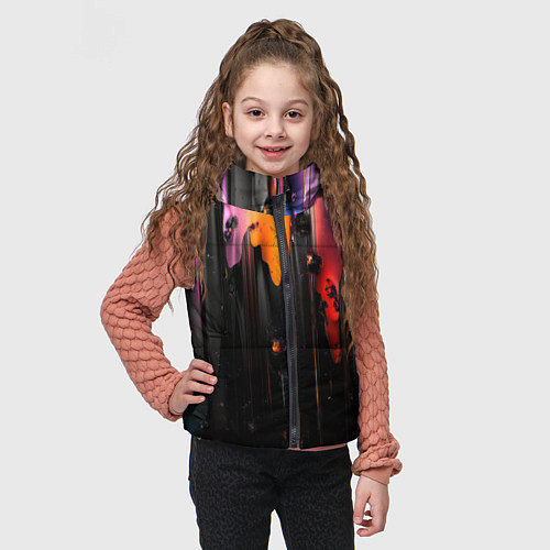 Детский жилет Разноцветная рельефная краска текстура / 3D-Красный – фото 3