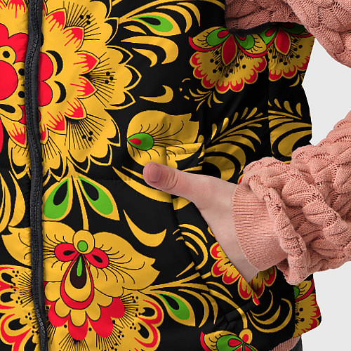 Детский жилет Хохлома - роспись / 3D-Черный – фото 5