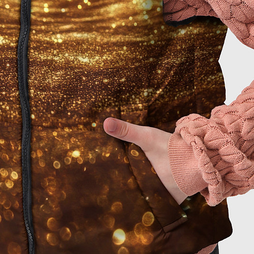 Детский жилет Золотистые крупицы на черном / 3D-Черный – фото 5