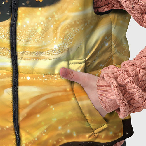 Детский жилет Золотистая материя на черном фоне / 3D-Черный – фото 5