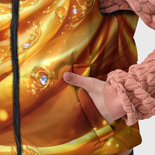 Детский жилет Золотая ткань с блестками / 3D-Черный – фото 5