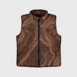 Детский жилет Коричневый абстракция в точку, цвет: 3D-черный