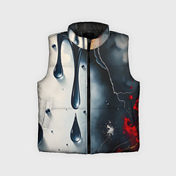 Детский жилет Сюрреалистичная абстракция с каплями, цвет: 3D-черный
