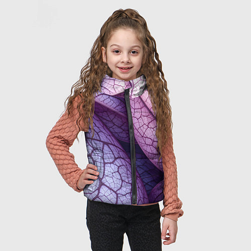 Детский жилет Прожилки экзотического растения / 3D-Светло-серый – фото 3