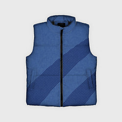 Детский жилет Синий текстурный с полосой, цвет: 3D-черный