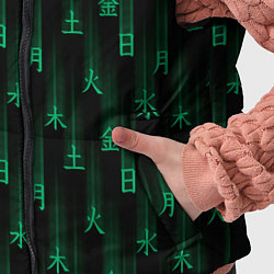 Детский жилет Паттерн с днями недели зелеными иероглифами, цвет: 3D-красный — фото 2