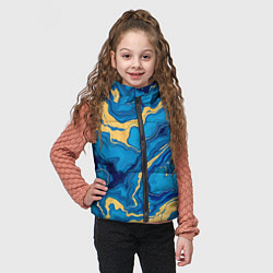 Детский жилет Синий мрамор с золотом, цвет: 3D-светло-серый — фото 2