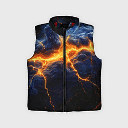 Детский жилет Молнии в разбитом небе, цвет: 3D-красный