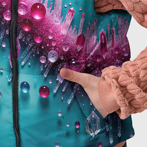 Детский жилет Розовые кристаллы / 3D-Черный – фото 5