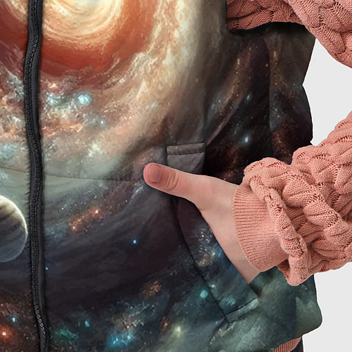 Детский жилет Далёкая неоновая галактика - нейросеть / 3D-Черный – фото 5