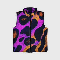 Детский жилет Неоновый леопардовый узор