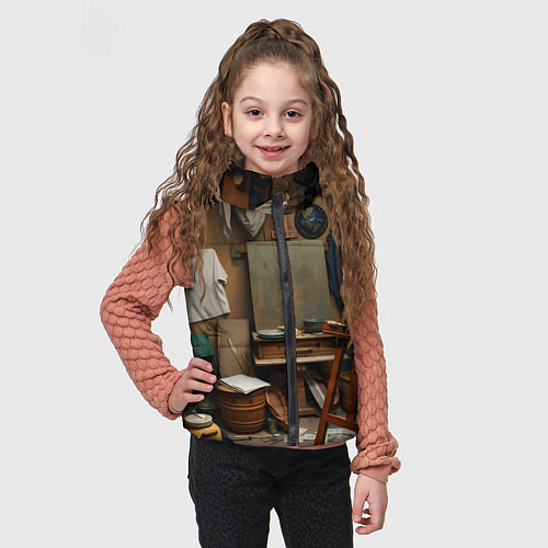 Детский жилет Мастерская художника / 3D-Красный – фото 3