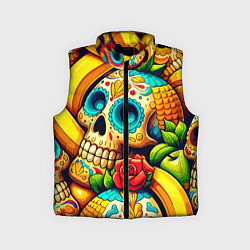 Детский жилет Colorfull skulls and bananas - pop art pattern