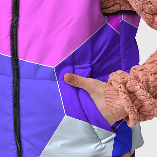 Детский жилет Сине-розовый крупные фрагменты / 3D-Черный – фото 5