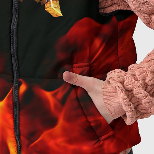 Детский жилет Doom огненная текстура / 3D-Черный – фото 5