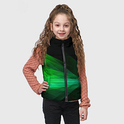 Детский жилет Неоновая зеленая абстракция на черном фоне, цвет: 3D-красный — фото 2