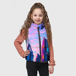 Детский жилет Абстракция с небоскребами, цвет: 3D-светло-серый — фото 2