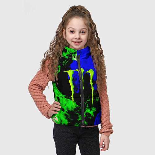 Детский жилет Monster energy кислотный огонь / 3D-Красный – фото 3