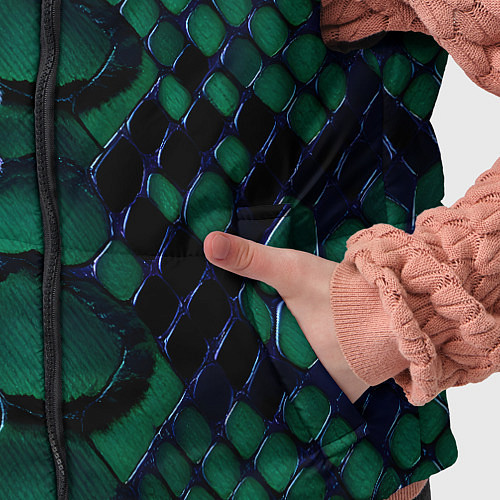 Детский жилет Бирюзовая змеиная кожа / 3D-Черный – фото 5
