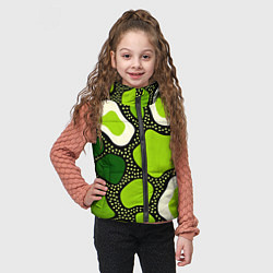 Детский жилет Зеленая абстракция с кругами, цвет: 3D-светло-серый — фото 2